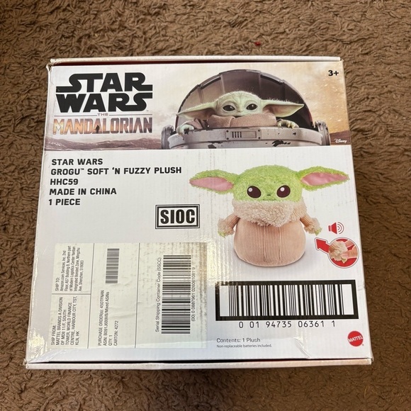 Grogu Deluxe Plush by Mattel – Star Wars: The Mandalorian  Mattel Star Wars Grogu Plush - Green and Tan NEW Huge Talking Toy Disney